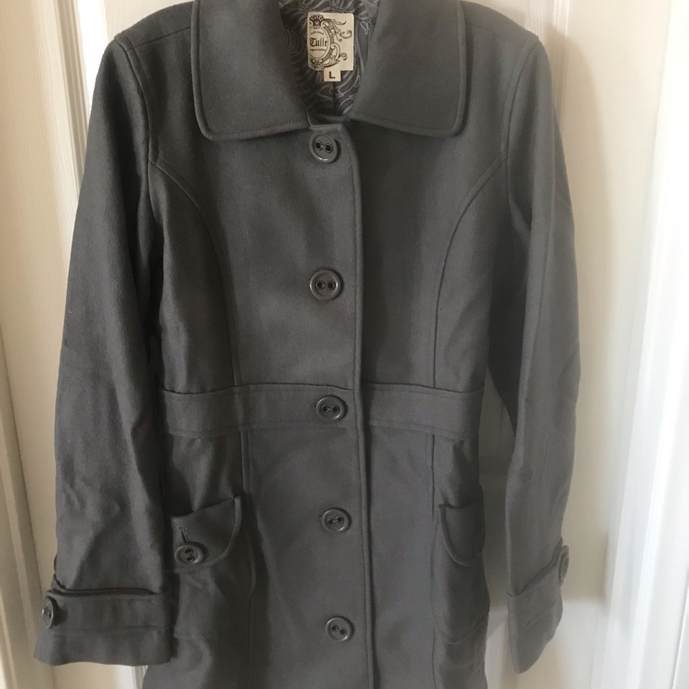 Tulle peacoat in grey - L